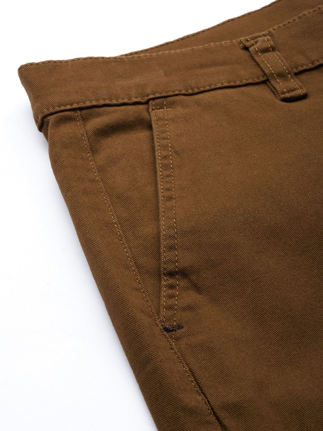 The Indian Garage Co Men Tan Slim Fit Chinos Trousers