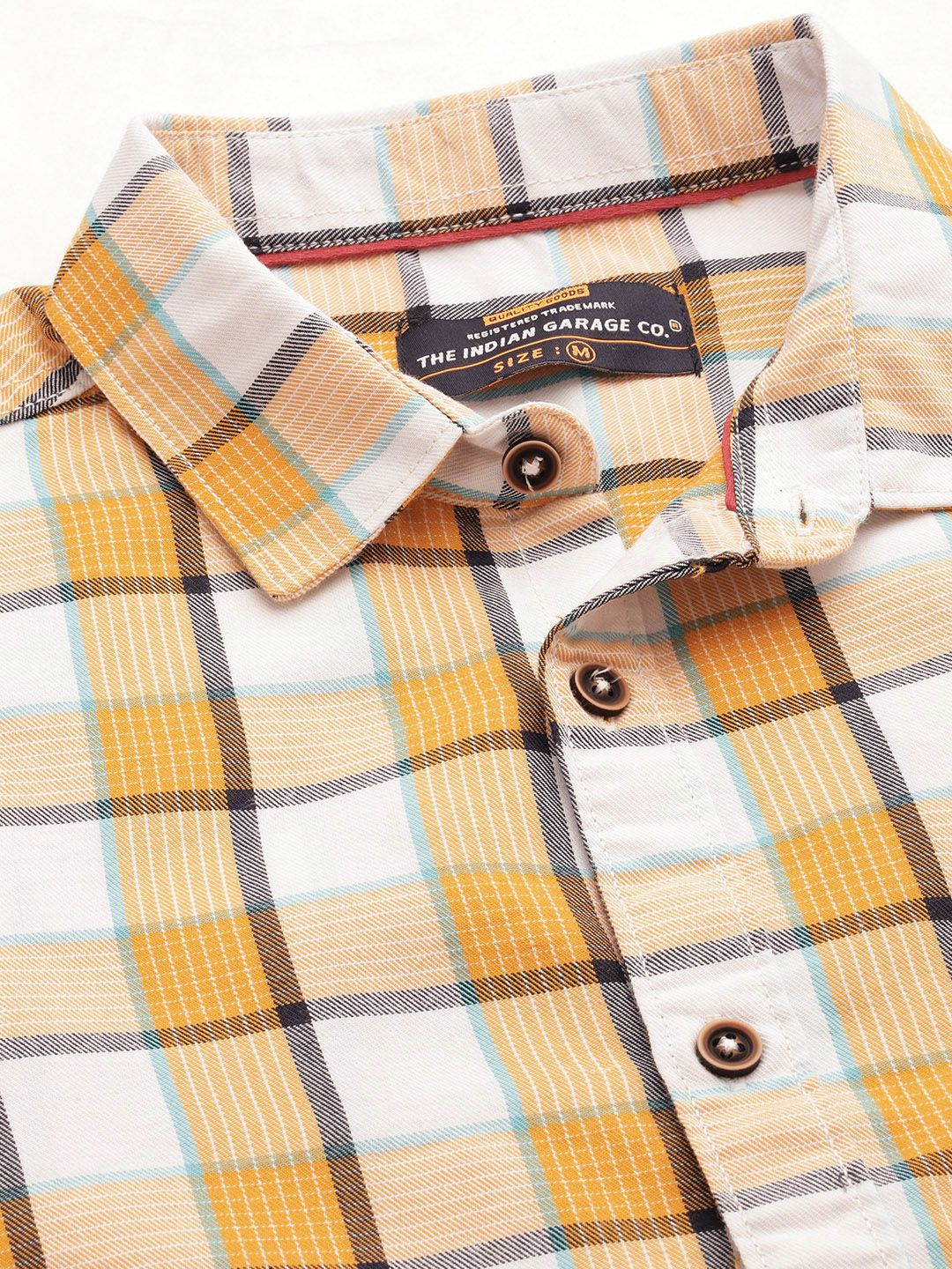 The Indian Garage Co Men Slim Fit Opaque Checked Casual Shirt