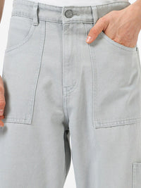 Urbano Fashion Men Loose Baggy Fit Washed Non-Stretchable Cargo Jeans