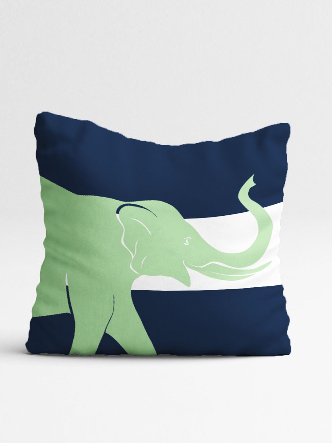 STITCHNEST Green & White Set of 5 Geometric Square Cushion Covers