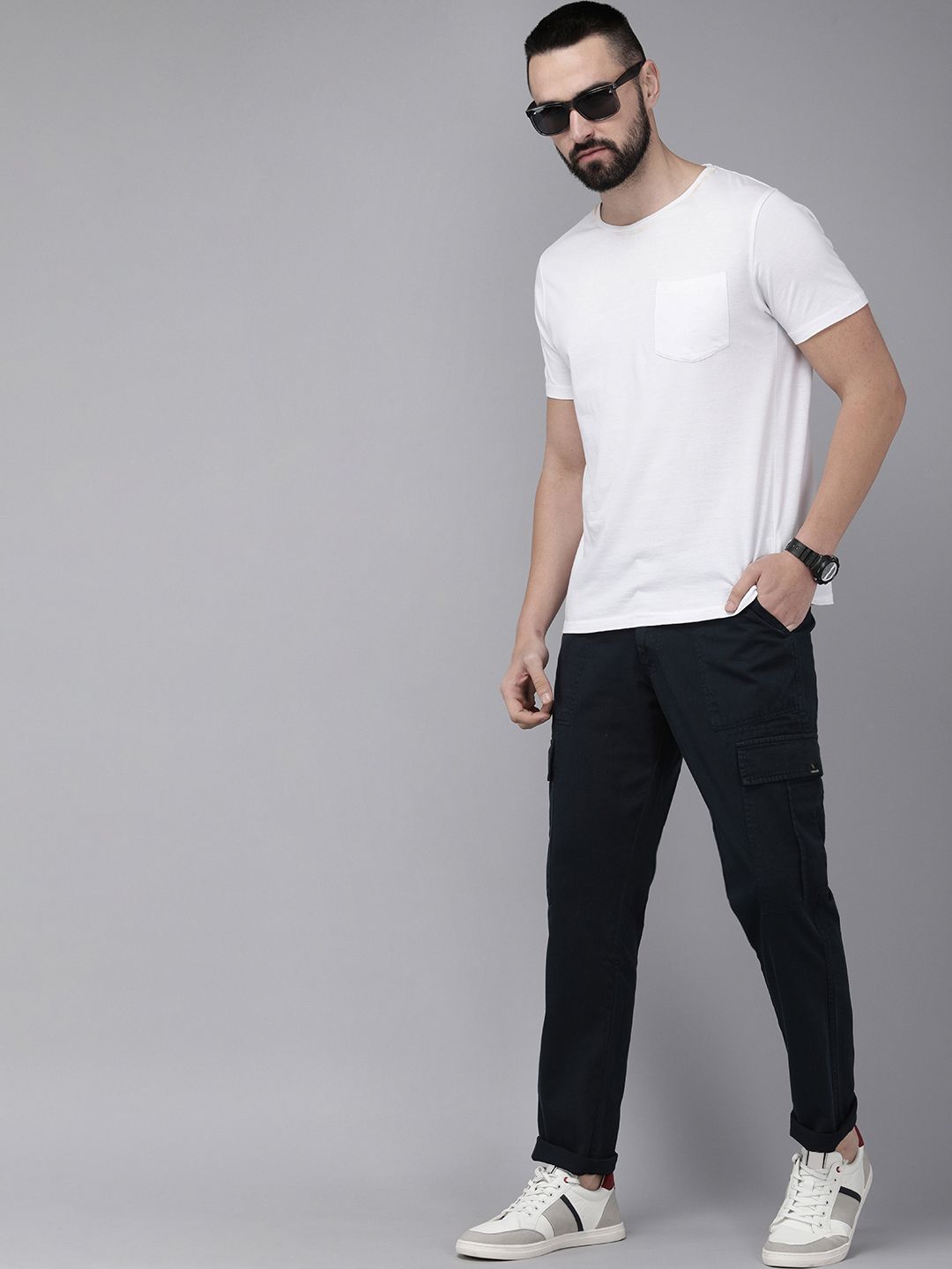 SPYKAR Men Regular Fit Pure Cotton Cargos Style Chinos