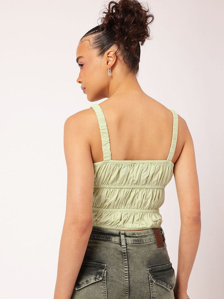 DressBerry Summertime Smocked Cut-Out Crop Top