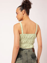 DressBerry Summertime Smocked Cut-Out Crop Top