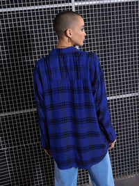 SASSAFRAS Tartan Checked Oversized Pure Cotton Casual Shirt