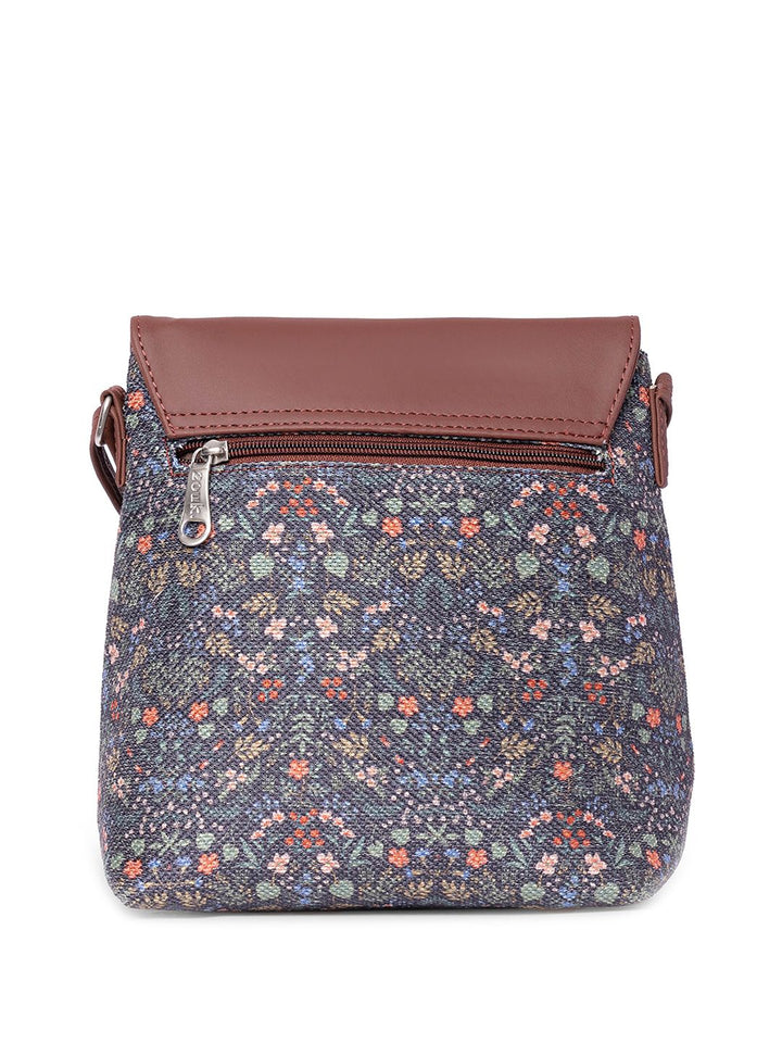 ZOUK Floral Printed Structured Sling Bag