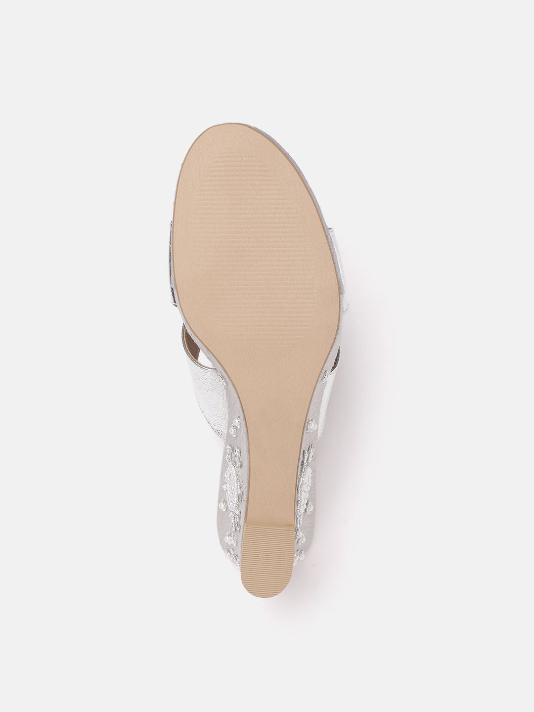 House of Pataudi Embellished Open Toe Wedges