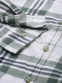The Indian Garage Co Men White Checked Casual Shirt