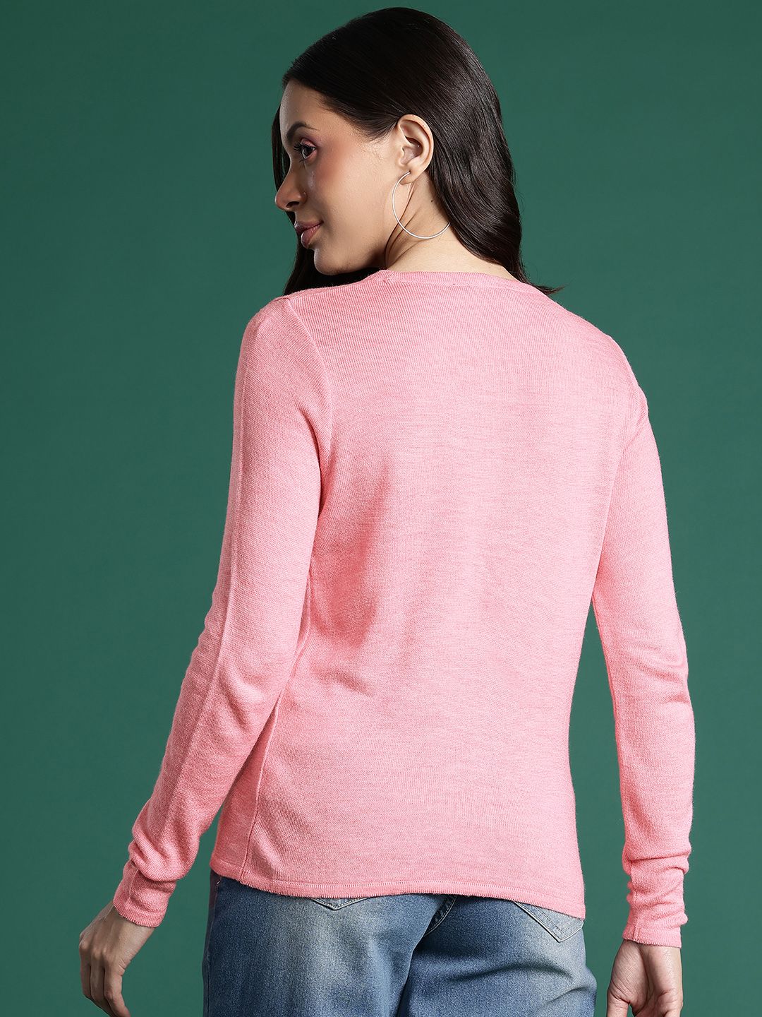 DressBerry Floral Embroidered Acrylic Pullover