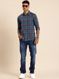 Being Human Pure Cotton Slim Fit Checked Casual Shirt
