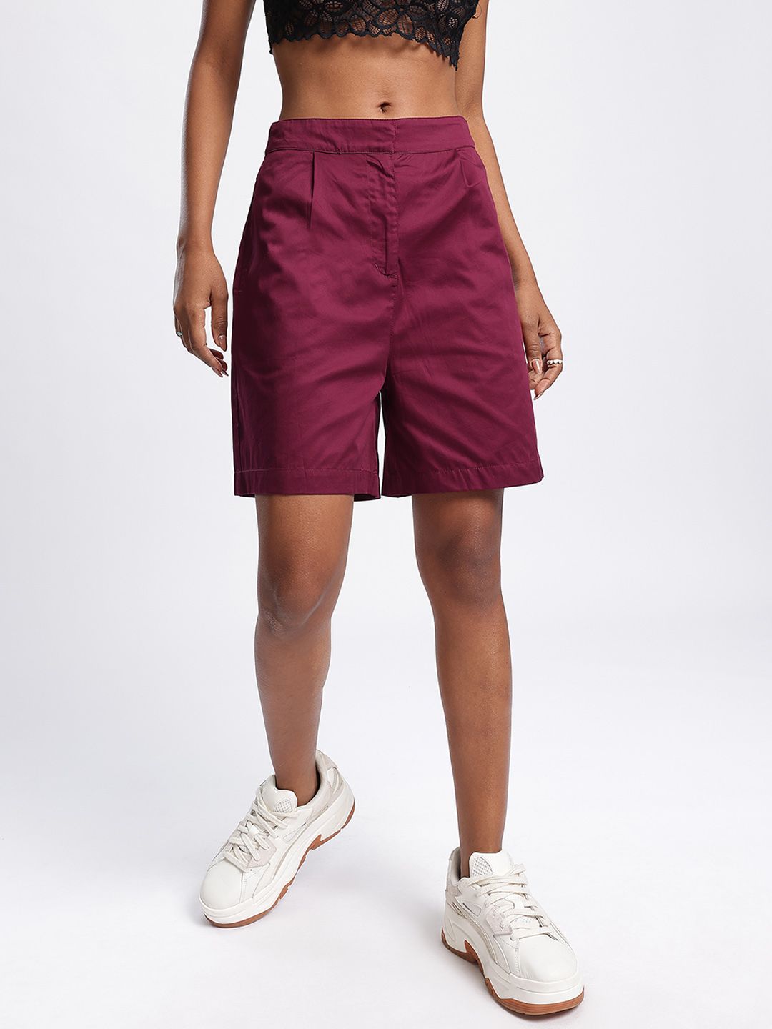 DressBerry Women Everyday Utility Pleated Shorts