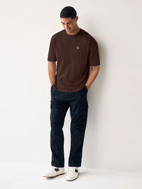 Urbano Fashion Men Solid Round Neck Cotton Oversized T-shirt