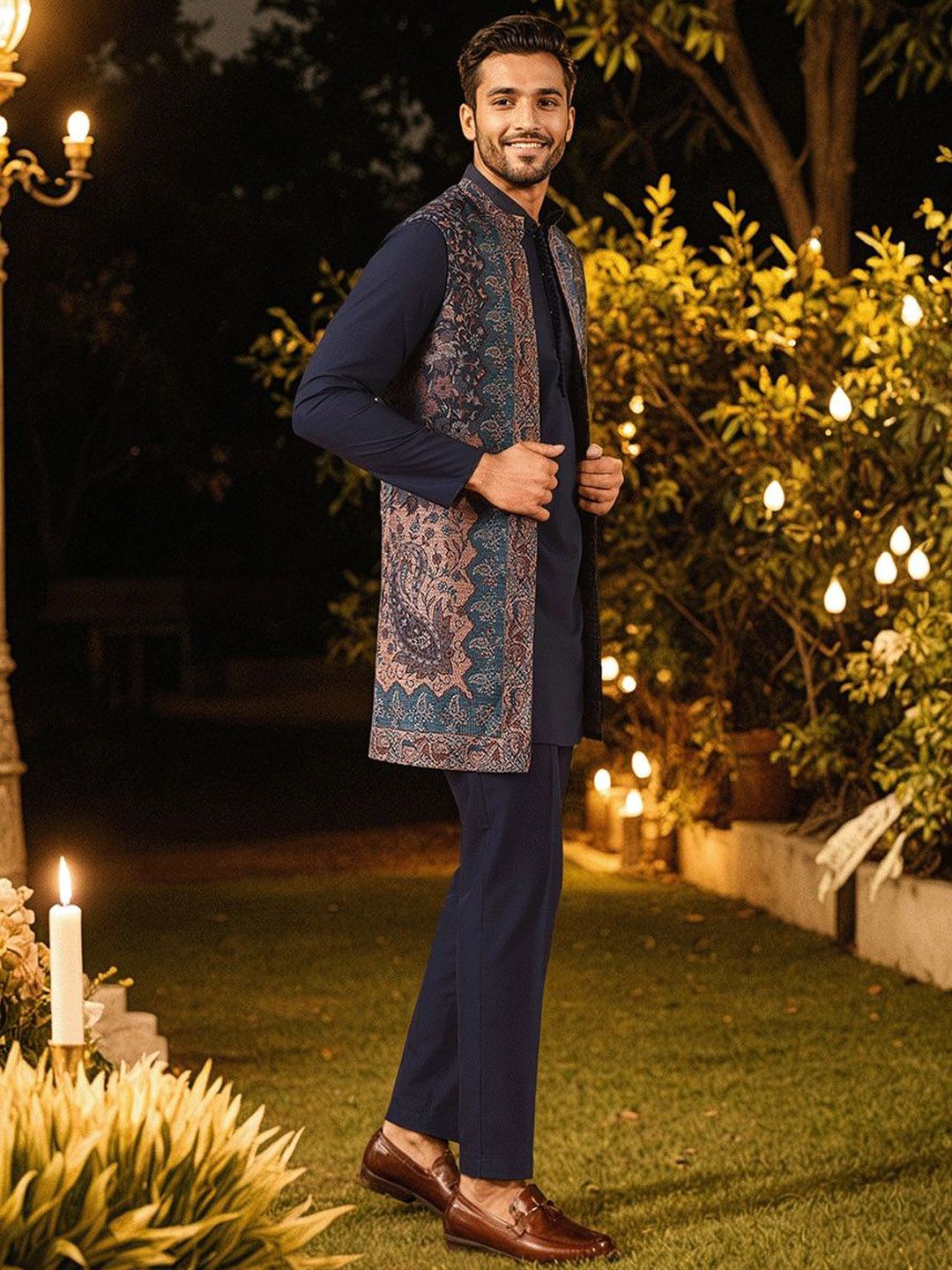 KISAH Men Regular Kurta with Trousers
