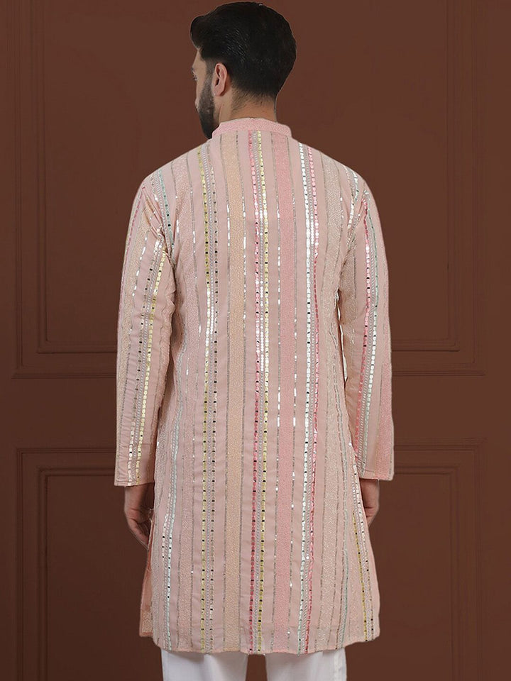 SOJANYA LUXE Kurta Georgette Tulen Berhias Berjalur