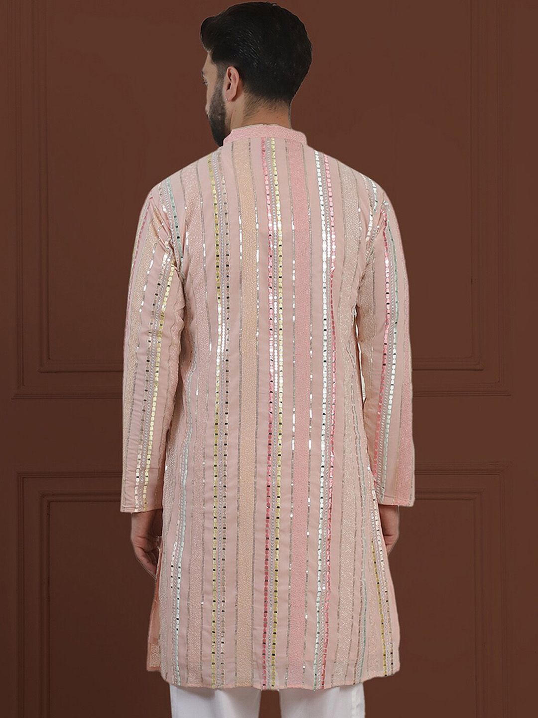 SOJANYA LUXE Kurta Georgette Tulen Berhias Berjalur