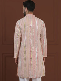 SOJANYA LUXE Kurta Georgette Tulen Berhias Berjalur