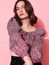 STREET 9 Fuchsia Floral Top