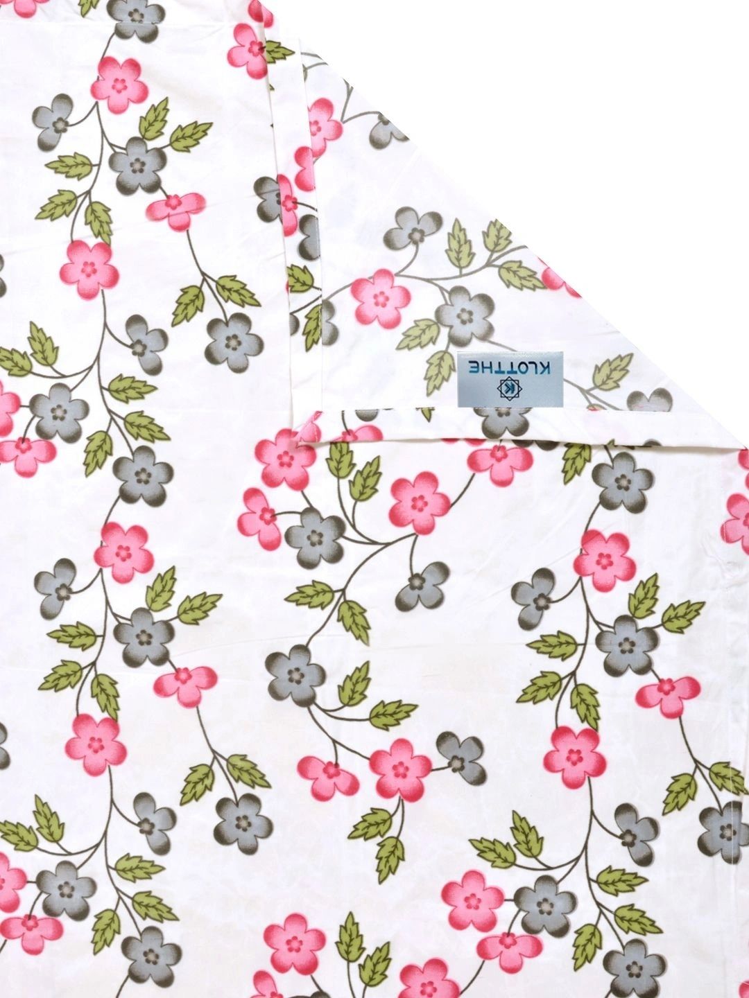 Moda Rapido X KLOTTHE Berwarna Krim & Bunga Merah Jambu Cadar King 300 TC dengan 2 Sarung Bantal