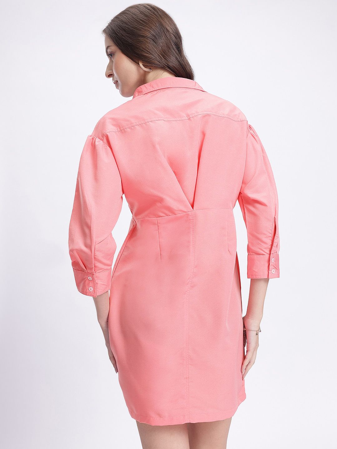 DressBerry Pastel Dreams Front Pockets Mini Shirt Dress