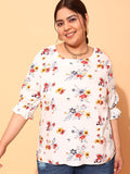 CURVY STREET Plus Size Floral Printed Top