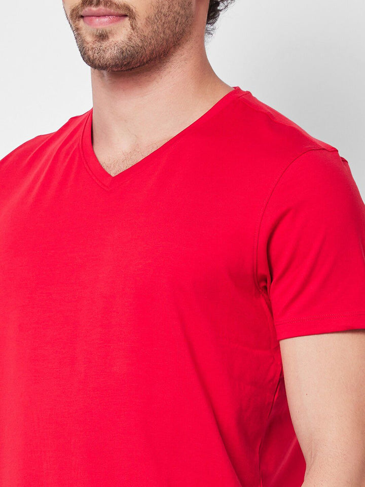 SPYKAR V-Neck Cotton Slim Fit T-shirt