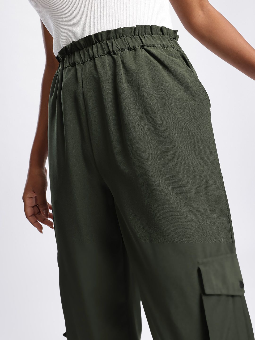 DressBerry Women Basics Couture Toggled Cargo Track Pant
