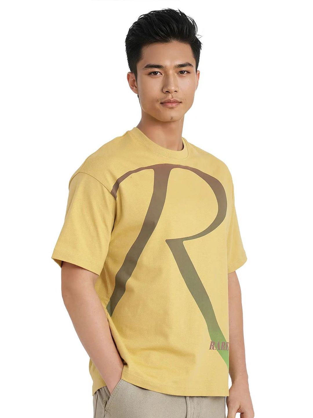 RARE RABBIT Men ELZO Typography Printed Round Neck Cotton Relaxed Fit T-shirt