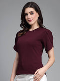 Style Quotient Round Neck Puff Sleeves Top
