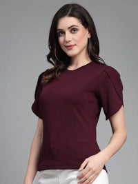 Style Quotient Round Neck Puff Sleeves Top