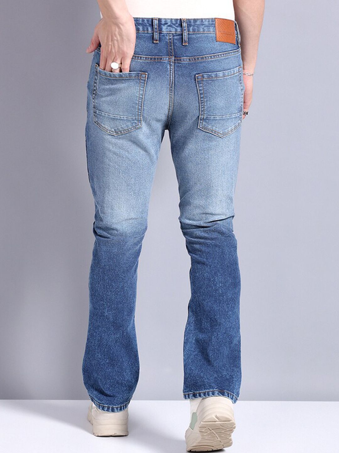 The Indian Garage Co Men Blue Bootcut Mid-Rise Clean Look Stretchable Jeans