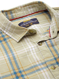 The Indian Garage Co Men Green Regular Fit Tartan Checks Opaque Checked Casual Shirt