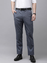 Park Avenue Men Checked Formal Trousers
