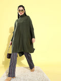 DressBerry Women Turtle Neck Longline Poncho