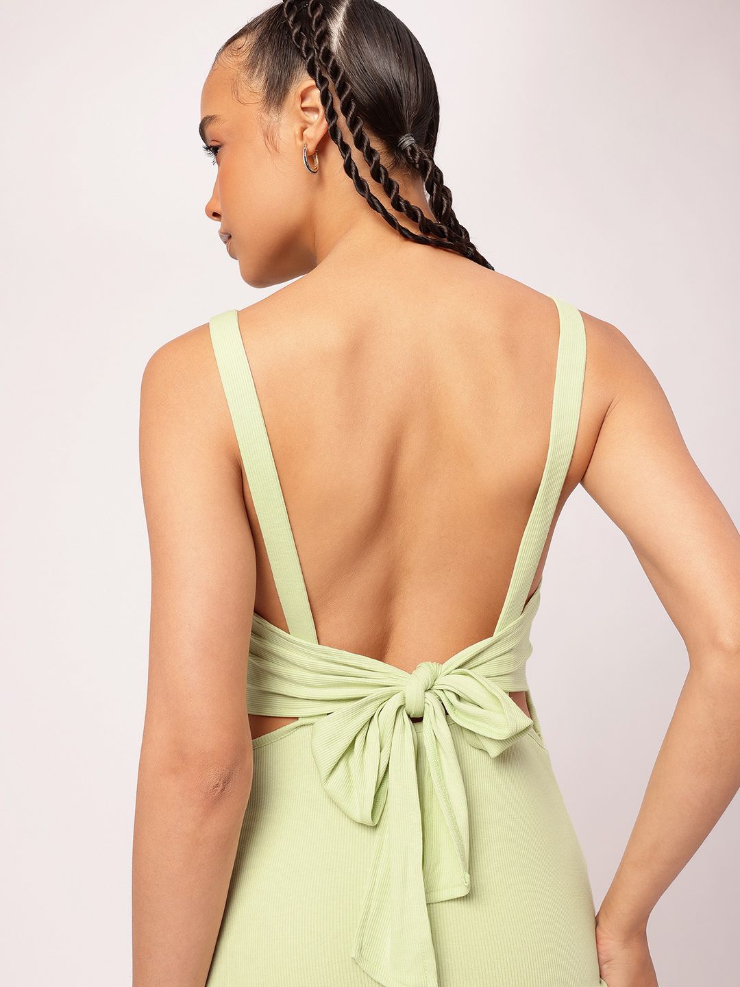 DressBerry Edgy Ribbed Low Back Bodycon Mini Dress