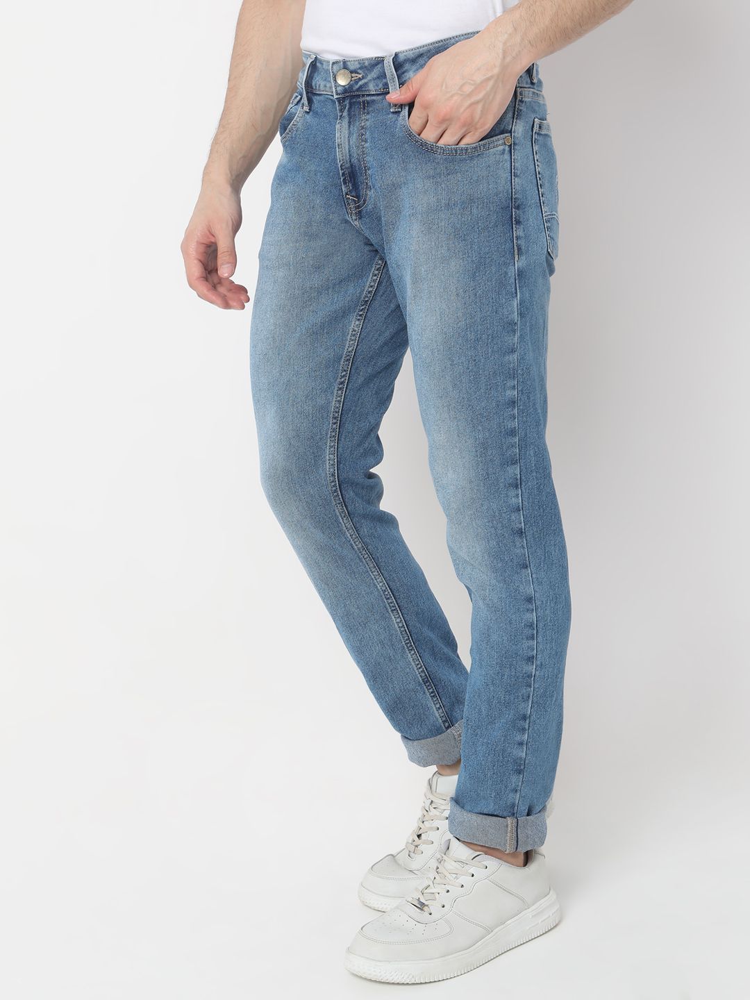 SPYKAR Skinny Fit Low-Rise Heavy Fade Stretchable Jeans