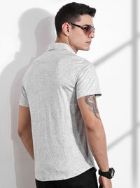 Thomas Scott Men Classic Slim Fit Spread Collar Abstract Printed Cotton Knitted Shirt
