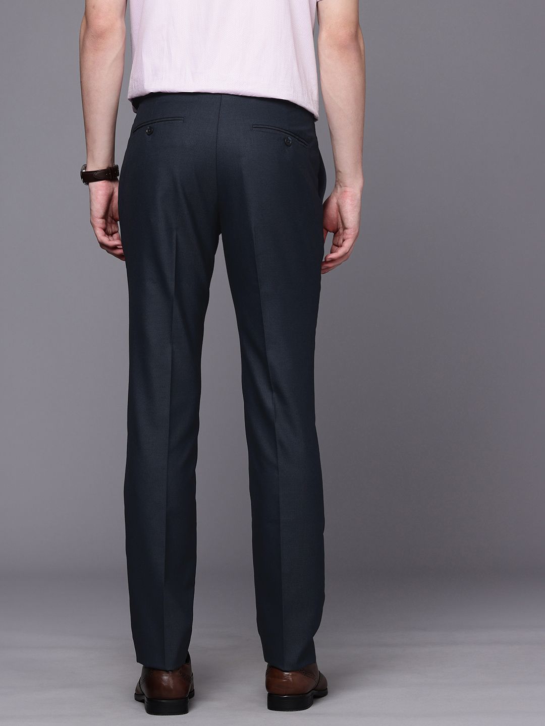 Raymond Men Textured Slim Fit Formal Trousers