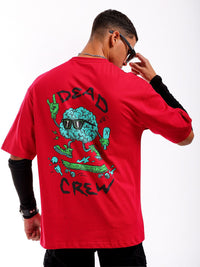 The Indian Garage Co Men Back Printed Round Neck Boxy Oversized T-shirt