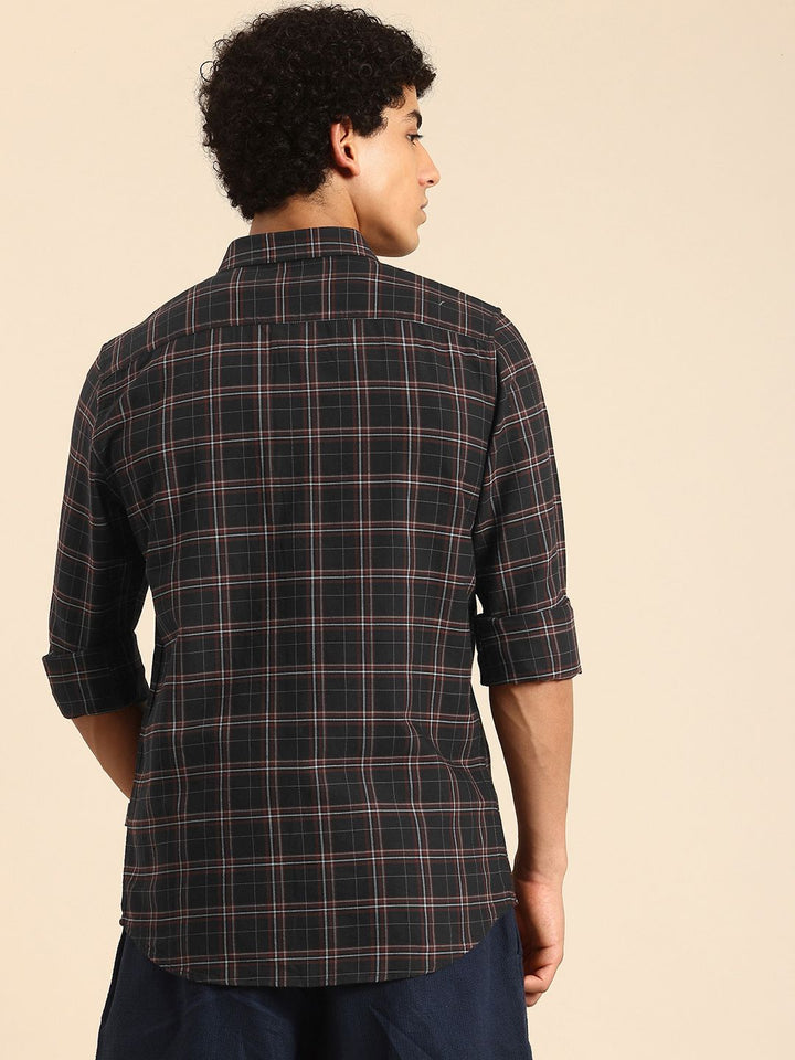 Being Human Pure Cotton Slim Fit Checked Casual Shirt