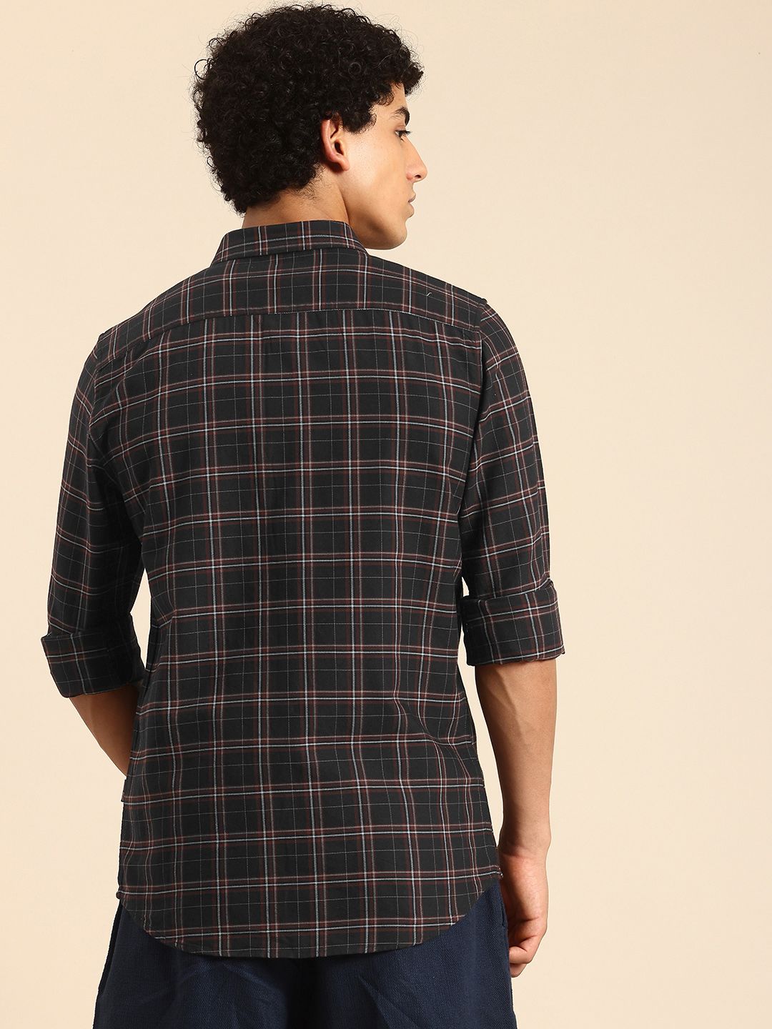 Being Human Pure Cotton Slim Fit Checked Casual Shirt