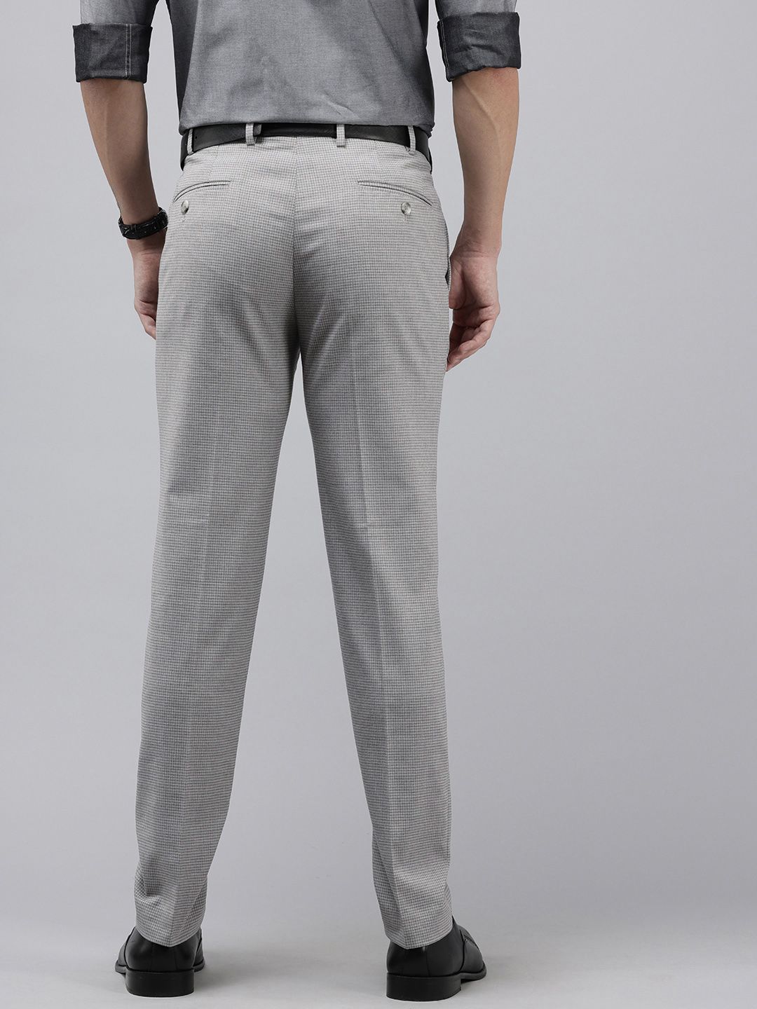 Park Avenue Men Checked Neo Fit Formal Trousers