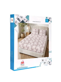 Myntra Elegant Homes Cream & Pink Floral 300 TC King Double Bedsheet dengan 2 Sarung Bantal