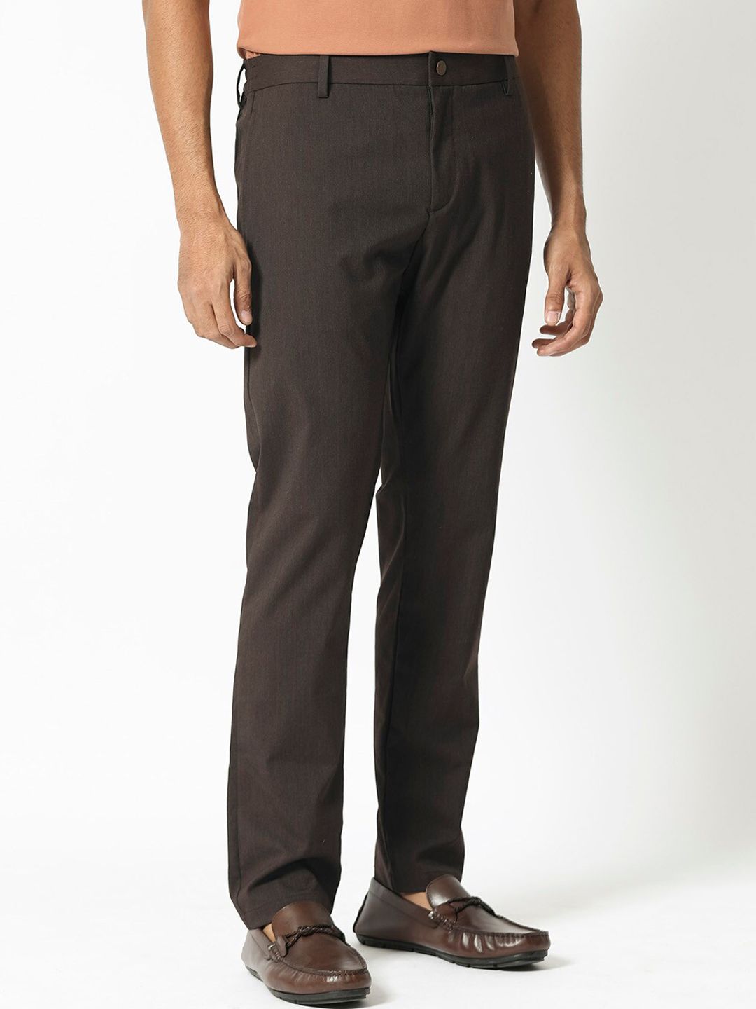 RARE RABBIT Men Piper Mid-Rise Slim Fit Cotton Trouser