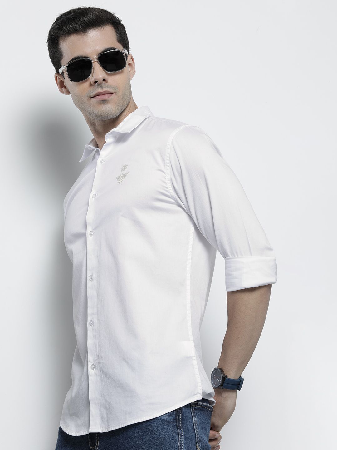 The Indian Garage Co Solid Pure Cotton Shirt