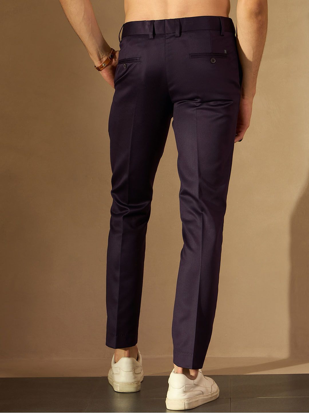 DENNISON Men Smart Tapered Fit Easy Wash Trousers