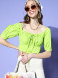 Athena Women Gorgeous Green Solid Bustier Top
