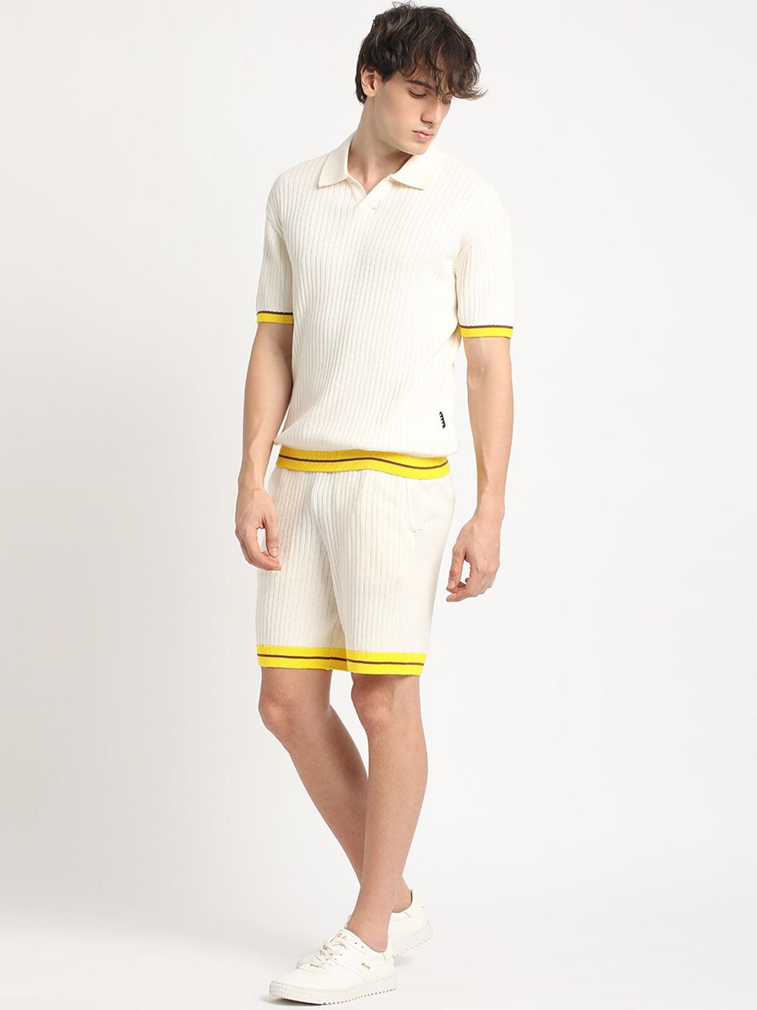 THE BEAR HOUSE Men Self Designed Regular Fit Pure Cotton Shorts