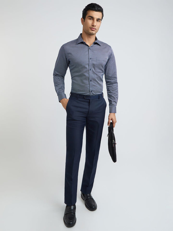 Baju Formal Bercetak Raymond Slim Fit Pure Cotton