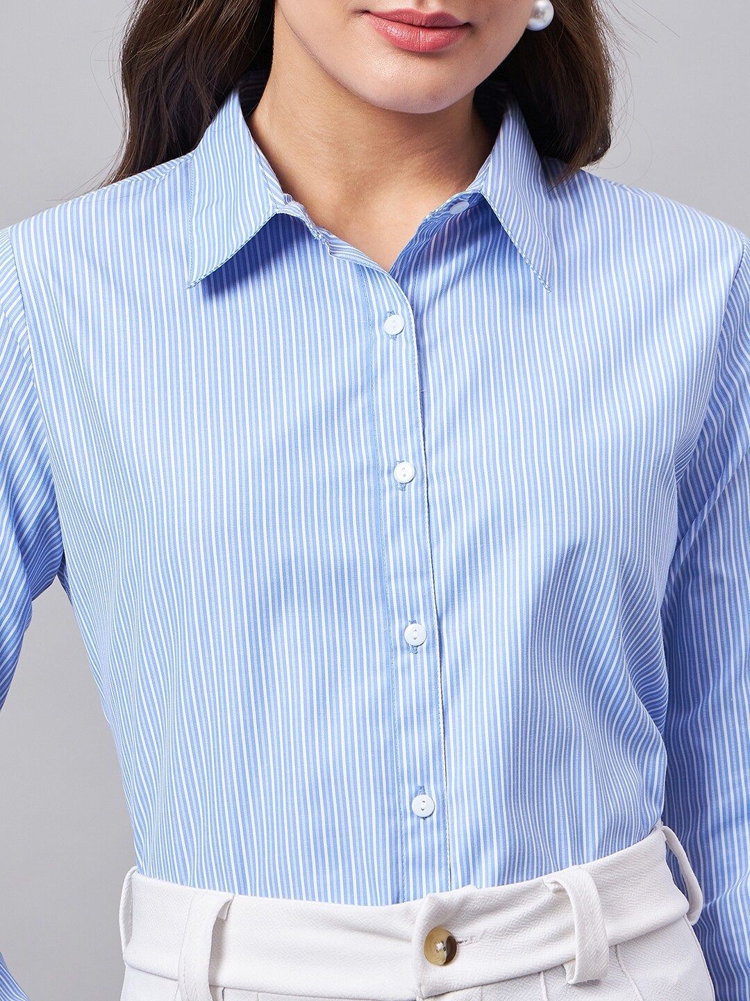 Style Quotient Smart Vertical Stripes Formal Shirt