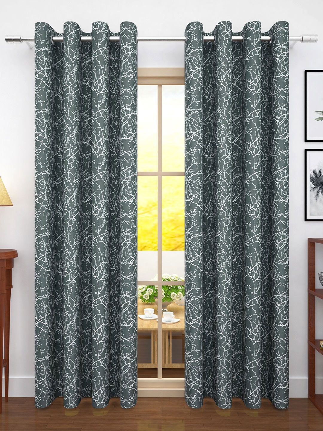 Story@Home Jacquard 400 GSM 7 feet1 U Door Curtain