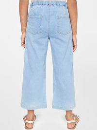 Global Desi Girls Blue Solid Culottes Trousers